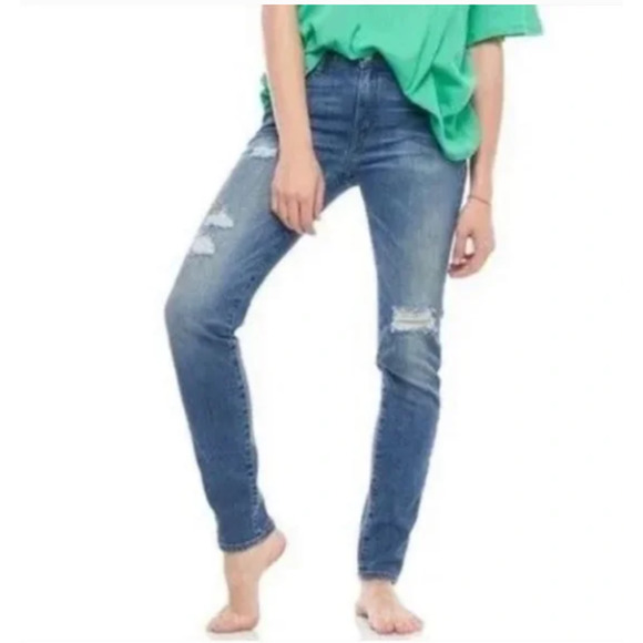 NWT Free People x Sandrine Rose High Rise Distressed Skinny Jeans Size 24 - Picture 2 of 7
